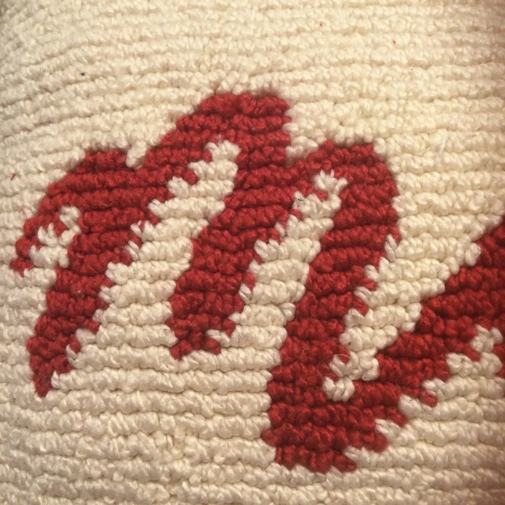 Hobby Lobby Christmas “Merry” Knit Throw Pillow Red Cream Sz 20”x12” NWT